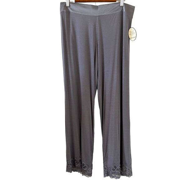 Soma NEW Camellia Lace Pajama Pant In Excalibur Grey Size L - Picture 1 of 16